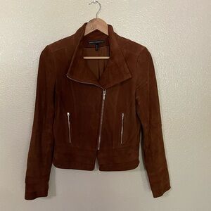 White House Black Market Rich Brown Suede Jacket